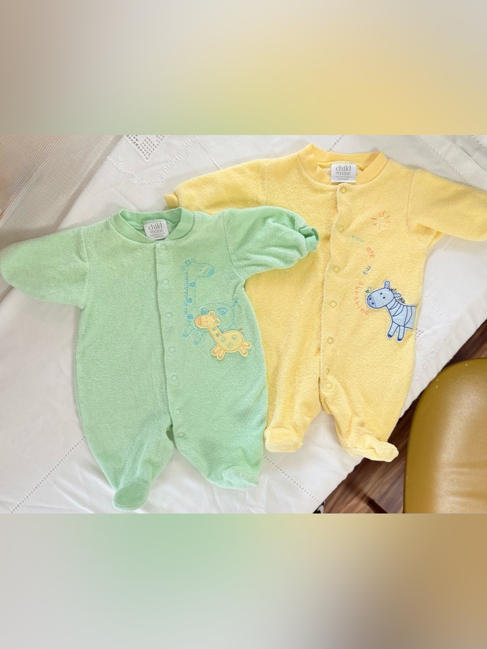 Vintage Carters x John Lennon Onesie Terry Footie  2PC Set NB